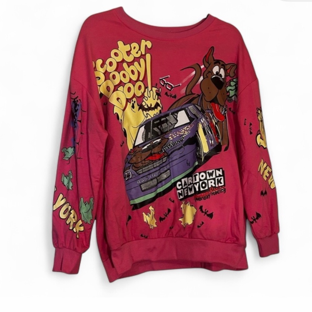 Vintage Scooby Doo Graphic Pink Pullover Crewneck Cartoon Network Sweatshirt
